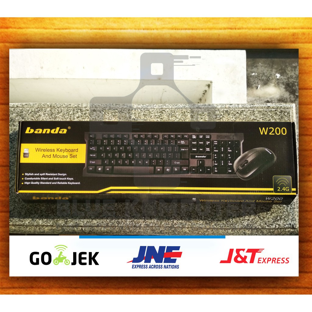 Keyboard Wireless dan Mouse Set Banda W200 / KEYBOARD WIRELESS BANDA