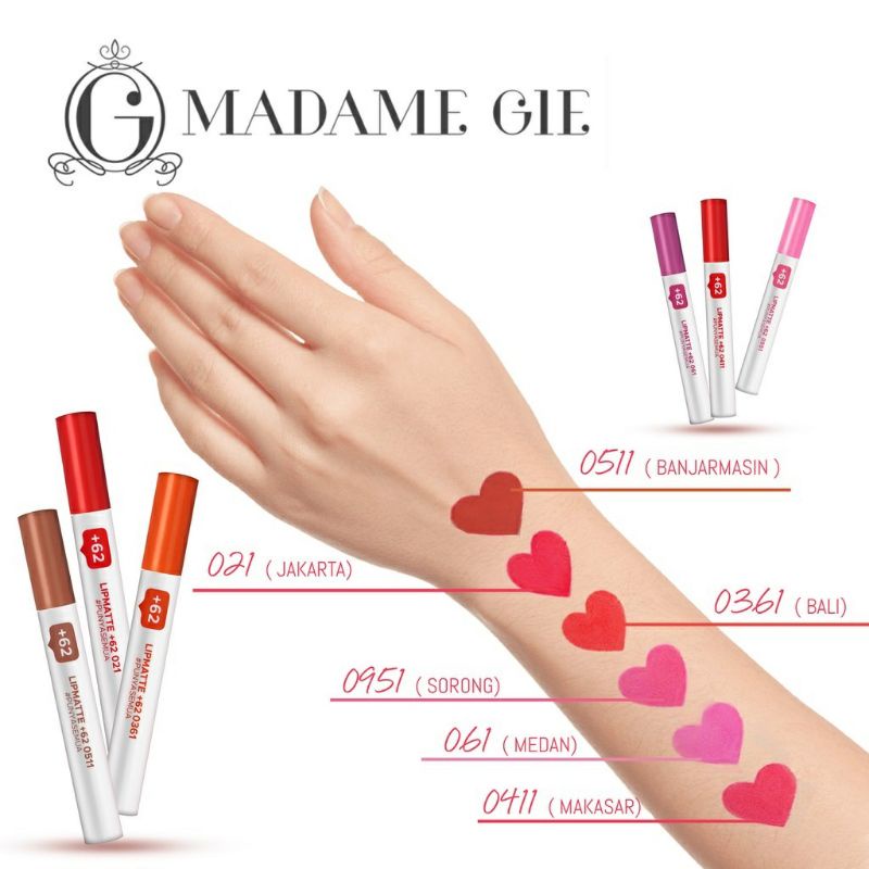 MADAME GIE +𝟲𝟮 Lip Matte Make Up Lipstick