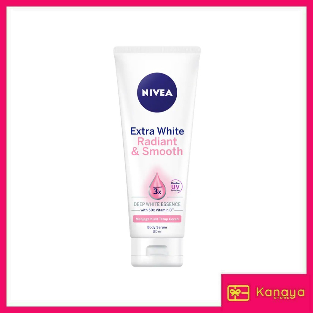 (BISA COD) Nivea Body Serum Extra White Radiant &amp; Smooth Deep White Essence 180ml