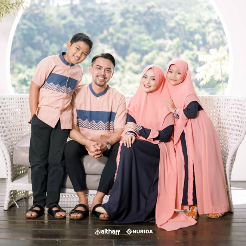 TRIPUTRA - Baju Koko Sarimbit Raya Althaff Gamis Nurida Baju Koko Seragam Keluarga Ayah dan Anak Bus
