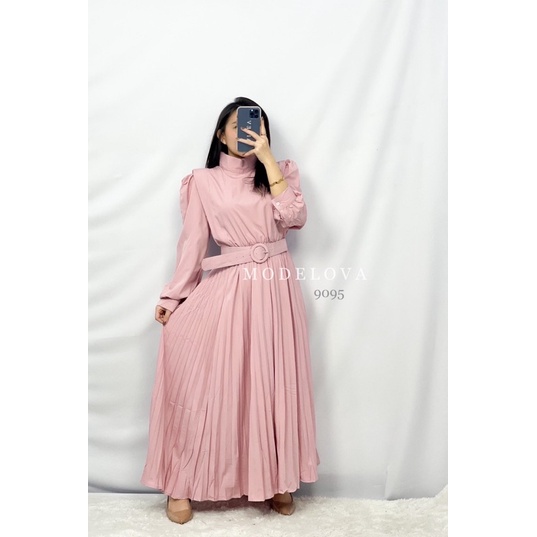 MDLV ~ 9095 SHARLINE TURTLE NECK MAXI / GAMIS IMPORT / FASHION MUSLIM / FASHION IMPORT WANITA