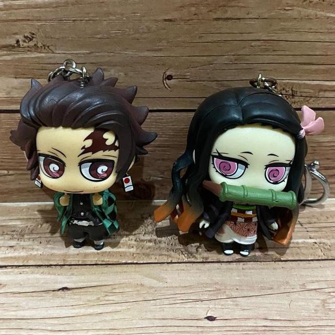 Kimetsu No Yaiba Tanjiro Nezuko Figure Keychain Original Ayo Order
