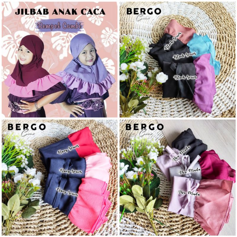 Bergo Anak Rempel / Jilbab Anak / Kerudung anak Rempel / Bergo rempel