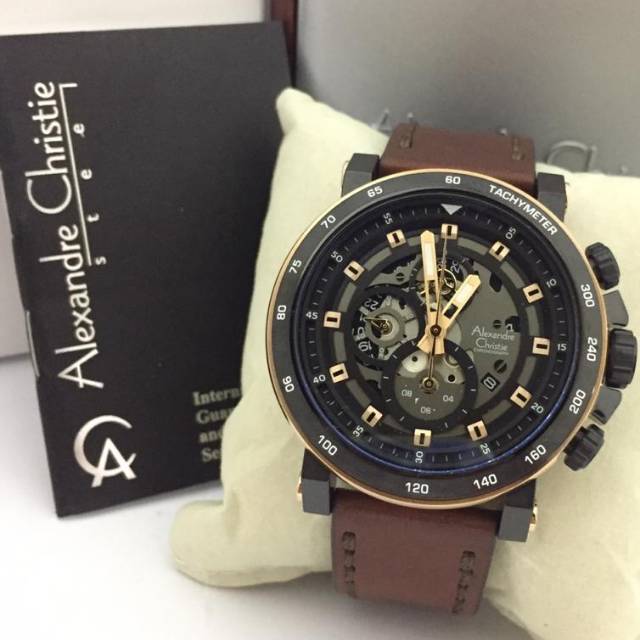 Alexandre Christie AC 6429 RoseGold Black MAN