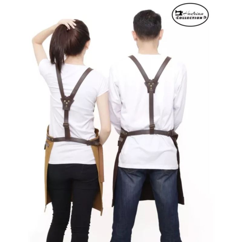 Celemek Apron Barista Canvas Leather Premium Quality Grade A |  Kain Super Tebal - NEW PRODUK