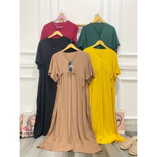 Daster Kimono Model Tangan Lonceng Polos Busui Dress kekinian Remaja Tali Samping Terbaru 2022 Rayon Premium Ukuran Jumbo Beautyhijab