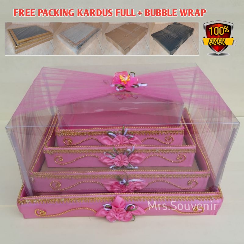 Kotak Hantaran Seserahan Pernikahan Mika Box Mewah Free Packing Tambahan Kardus Full Plus Label Fragile Termurah