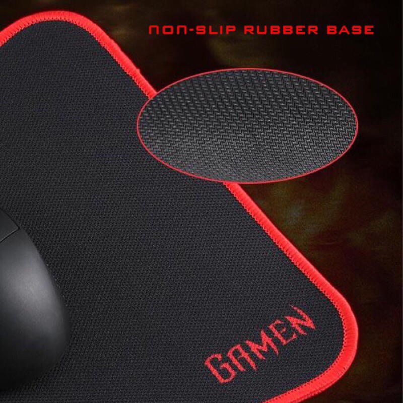 GAMEN GP-M Mousepad Gaming Anti Slip Rubber Base Soft Surface 28x24 Black - Garansi