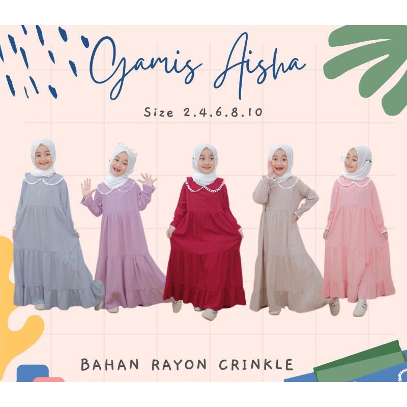 Gamis Aisha | Gamis Anak Rayon Crinkle