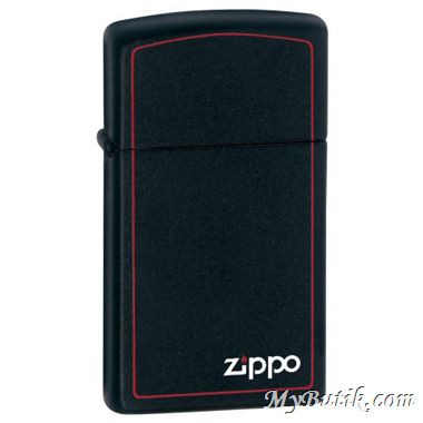 Zippo 1618ZB Black Matte Slim with Zippo Border