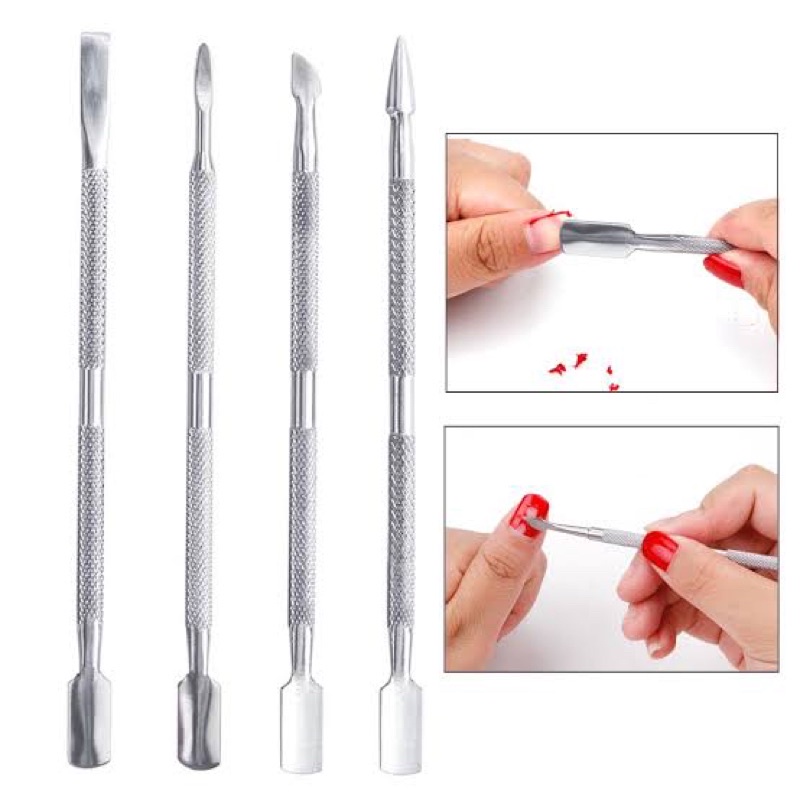 Cuticle pusher nail manicure nailart pendorong kutikula / nail trim alat pendorong kutikula manicure