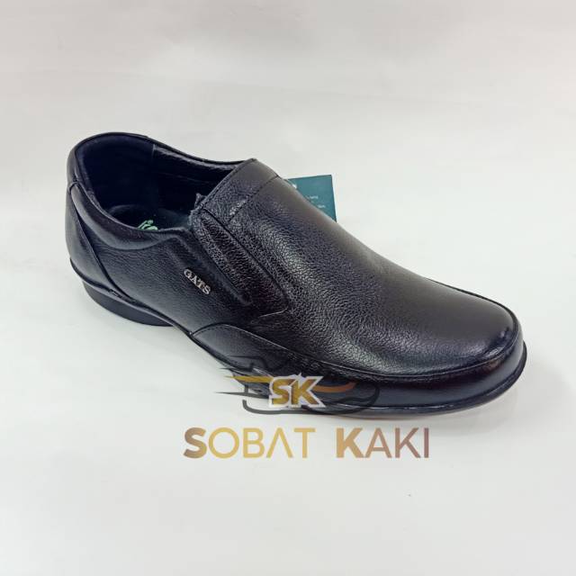 Sepatu Kantor Slip On Kulit Pria Gats GI 7221 Black