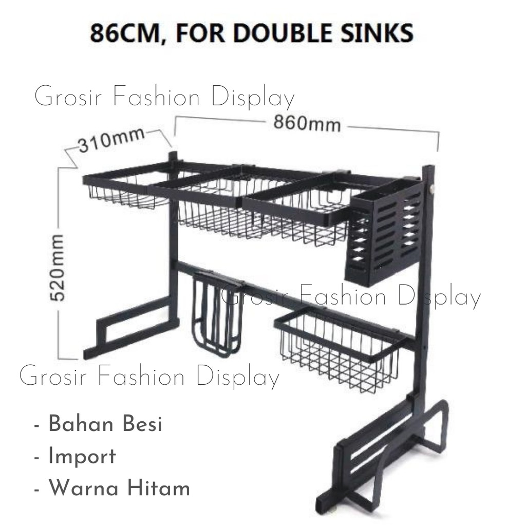 Rak Dapur Rak Wastafel Stainles Premium Rak Piring Wastafel Rak Serbaguna Murah - BH