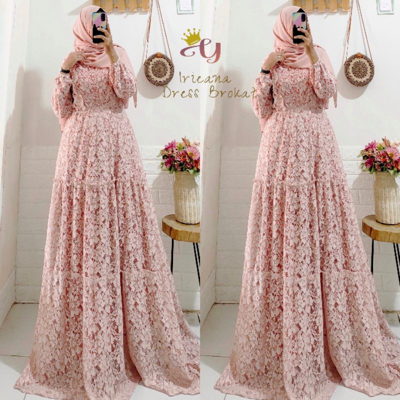 YDDC - IREANA GAMIS PESTA BROKAT DRESS ORI JAHANARA SYAR'I