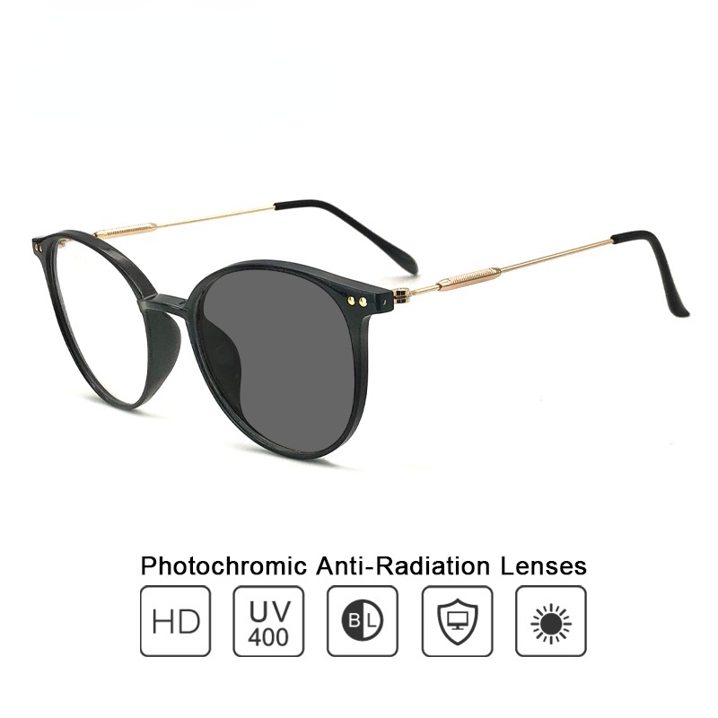 Kacamata Photochromic Anti Radiasi Dengan Bingkai Logam Untuk Pria Dan Wanita