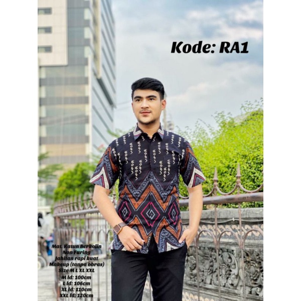 BATIK KODE RA1 & RA2 | LONTARA | Kemeja Batik Pria By BATIK LANANG - Batik Khas Makassar