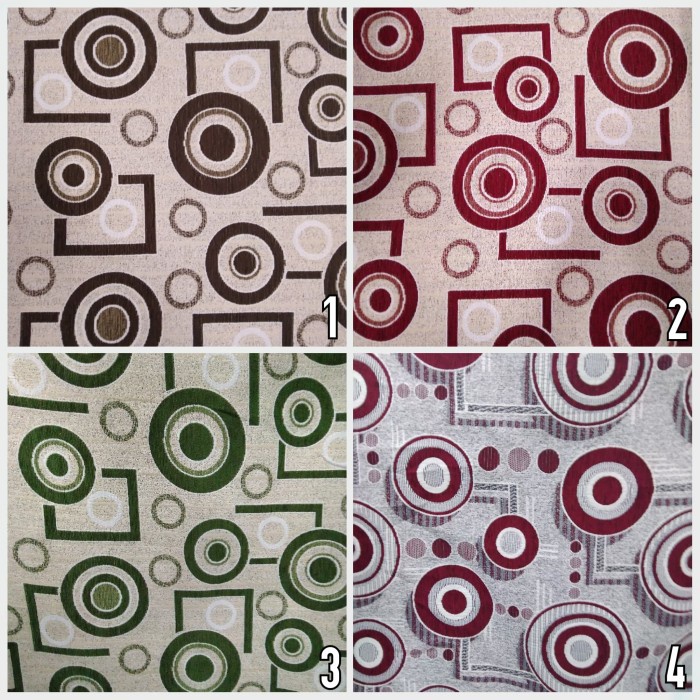 Kain Chenille Regatta Sofa / Kursi Motif Kontemporer - Round Square ~ yst397