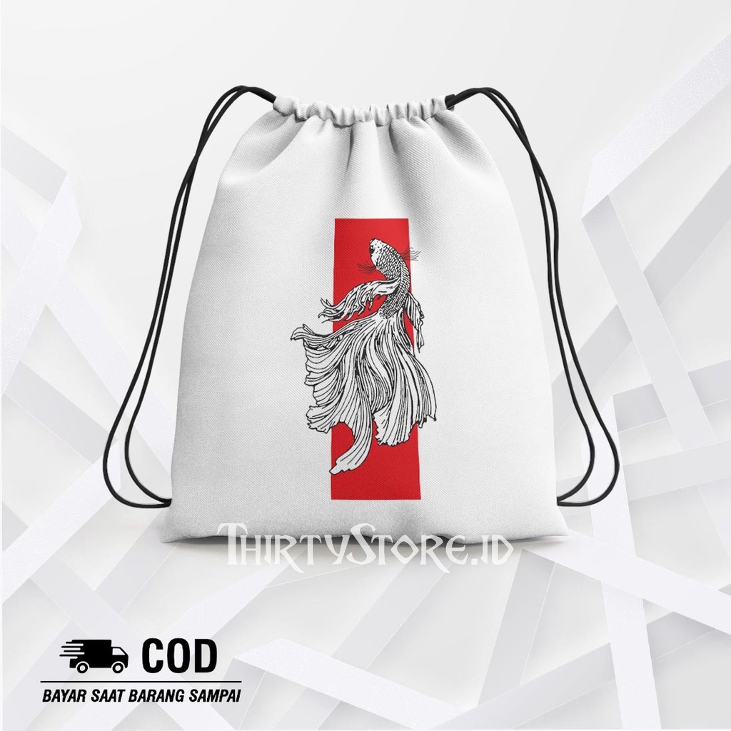 Tas Serut String Bag Koi - Drawstring Bag Waterproof | Thirty Store.Id