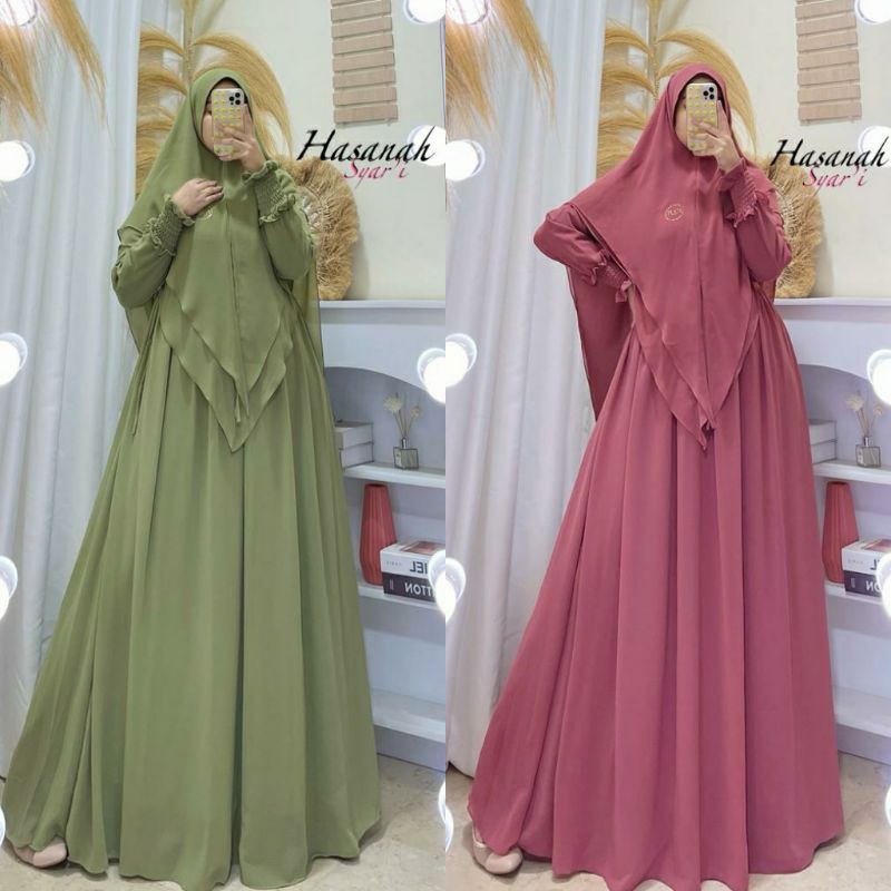GAMIS SYARI HASANAH POLOS/ GAMIS SYARI CERUTY BABYDOLL