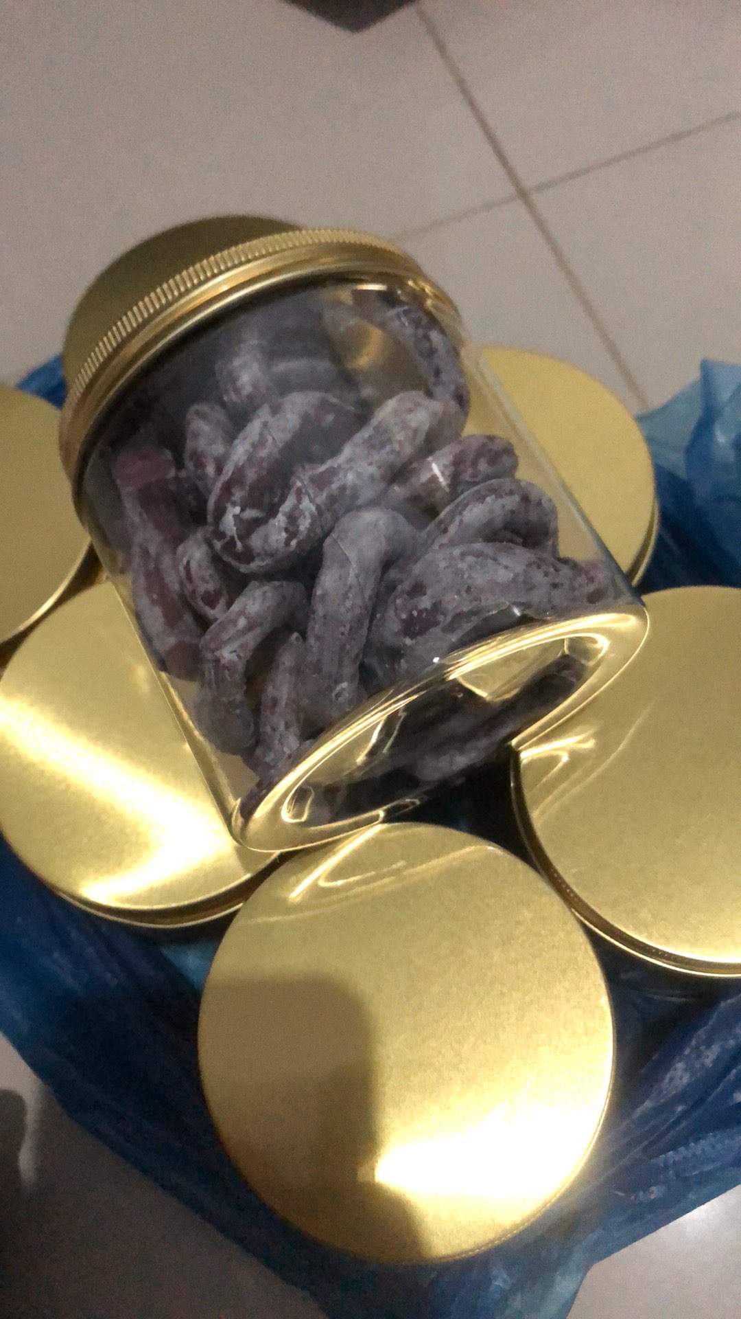 Toples Kue Jar Bening Tutup Emas