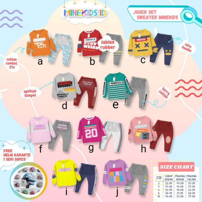 MINEKIDS.ID SETELAN ANAK JOGER PANJANG