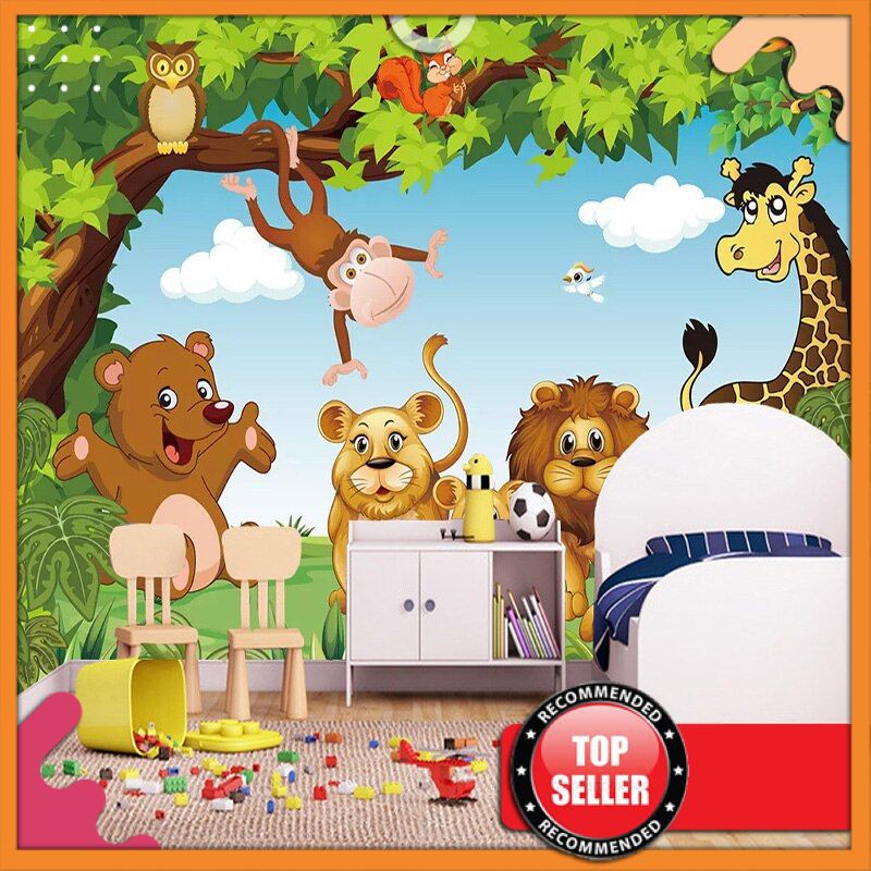 Terlaris Kustom 3d Foto Wallpaper Lukisan Dinding Kartun Hewan