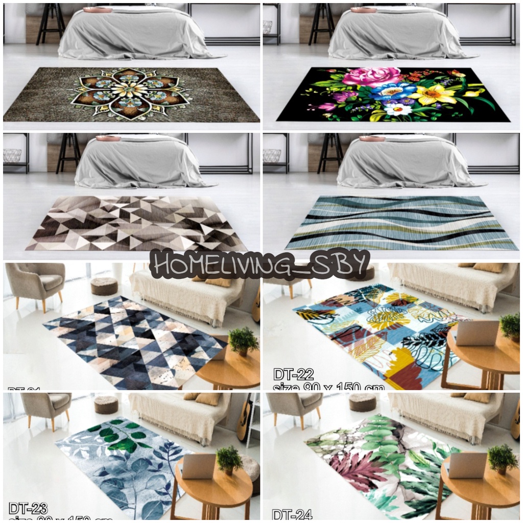 Karpet Bulu Permadani Ruang Tamu Murah Anti slip ukuran 90 cm x150 cm HOMELIVING