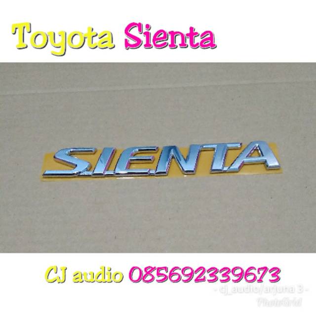 Emblem logo tulisan Toyota Sienta original