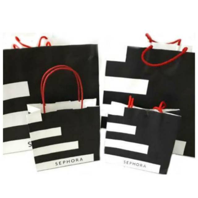 ON SALE!❤SEPHORA CLASSIC BLACK &amp; WHITE PAPER BAG KANTONG KERTAS MOTIF HITAM PUTIH KECIL SEDANG BESAR KANTONG KERTAS KADO BUNGKUS BINGKISAN GOODIE HITAM PUTIH SERBAGUNA BIRTHDAY ANNIVERSARY ULANG TAHUN SESERAHAN SANJIT PROMO SUPER MURAH LEBAY TERLARIS TOP