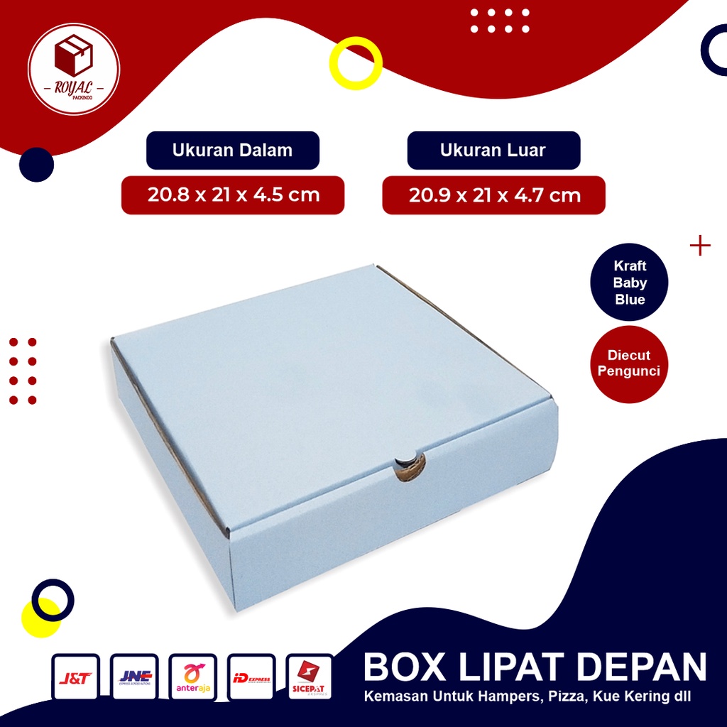 Box Polos size 21 x 21 x 4,5 cm Kardus/Packing/Polos/Pizza/Box/Hampers/BoxPizza - Bisa custom sablon-6