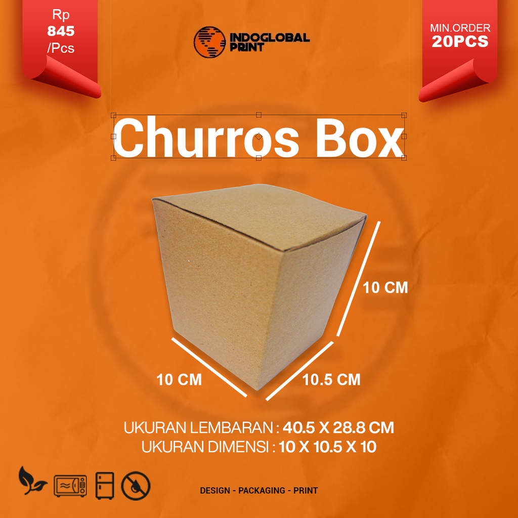Churros Box /Food Pail / Foodpail / Food Pail Box / Kemasan Rice Box