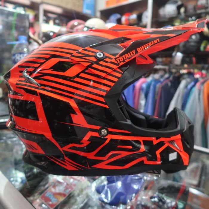 Helm Cross JPX Techno Orange Line