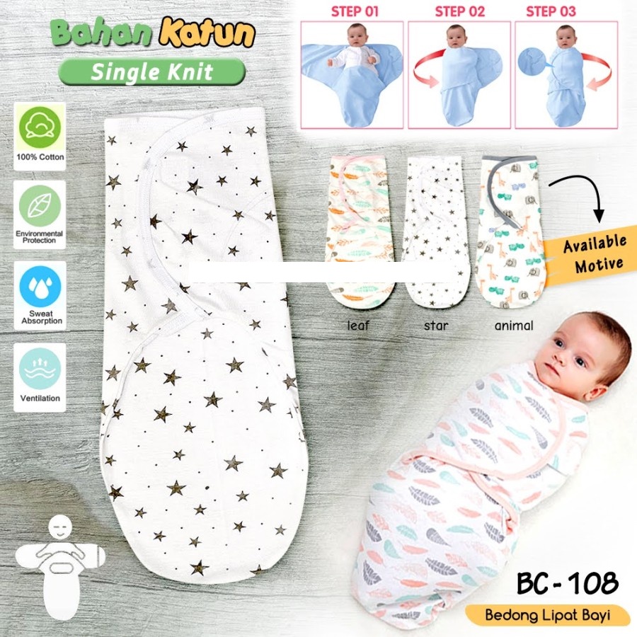 Bedong Instan Lipat Baby Leon - Bedong Bayi Instant Lipat