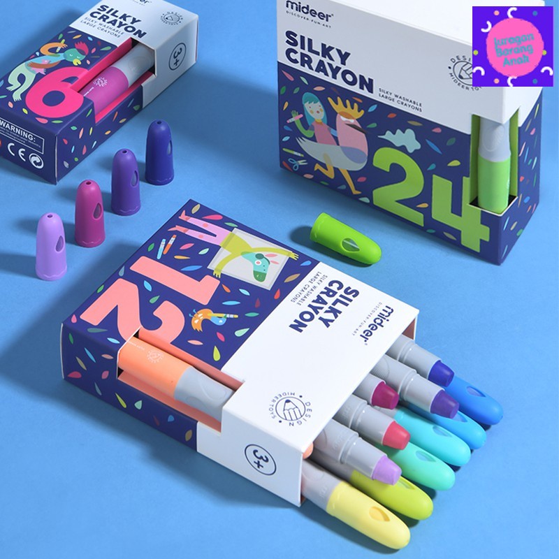 

Edutoy Silky Crayon 12 Pcs/24 Pcs mainan edukasi anak alat tulis gambar mewarnai kado