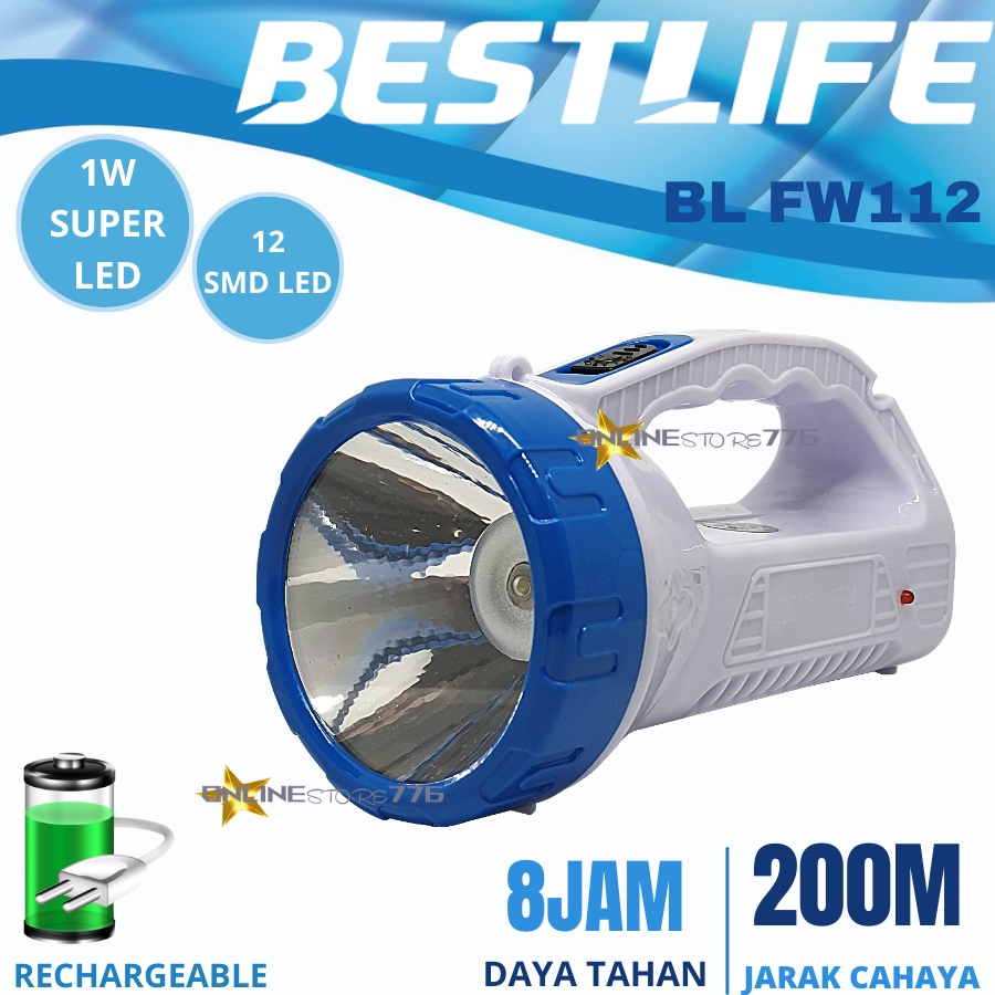 SENTER EMERGENCY BESTLIFE BL FW112 / EMERGENCY LED / LAMPU DARURAT / CAHAYA PUTIH / RECHARGEABLE