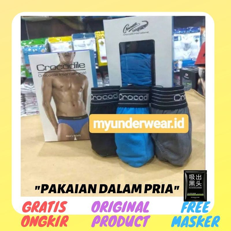  CELANA  DALAM  CROCODILE  CR 247 ISI  3  BAHAN 100 KATUN 