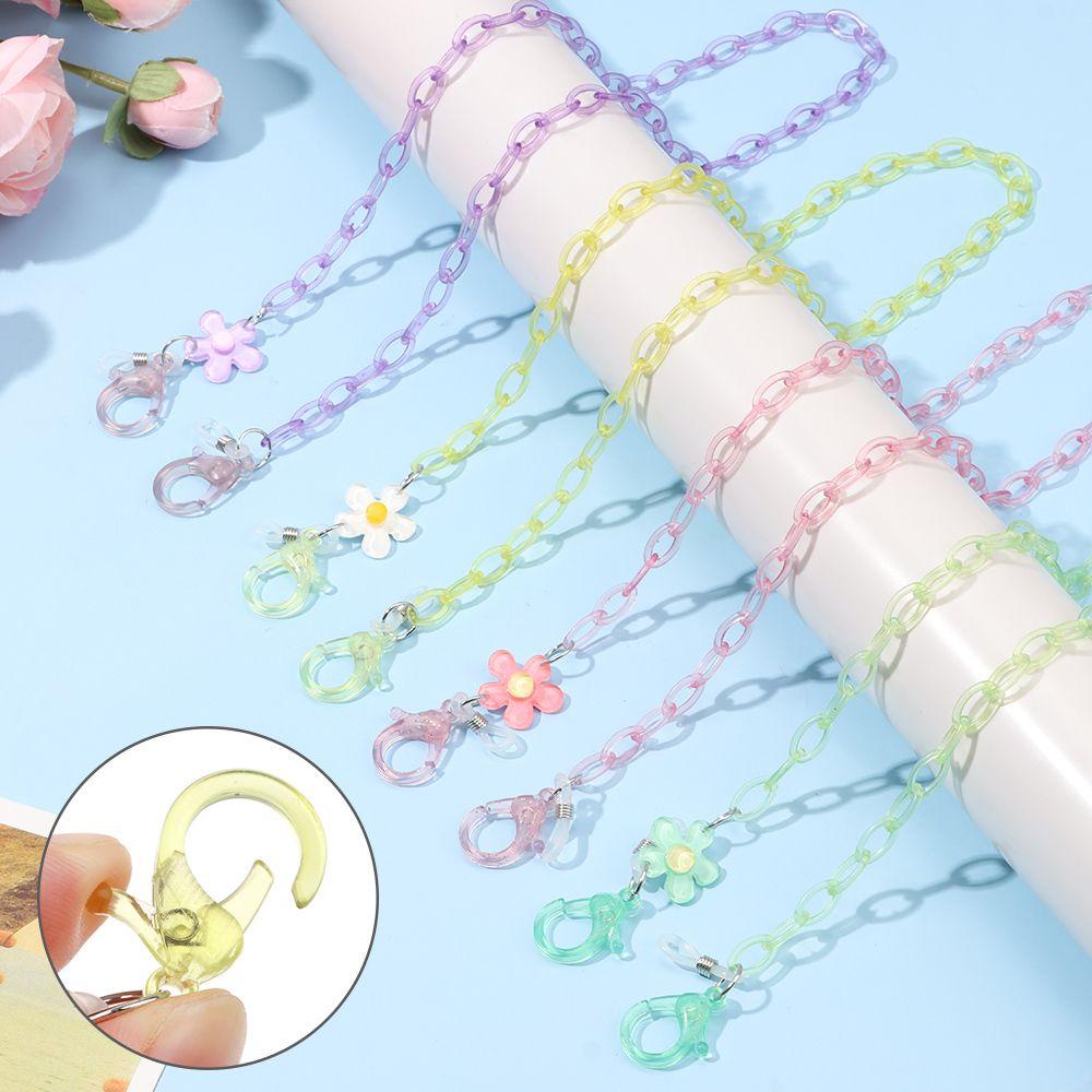 R-flower Chain Gift Flowers Kalung Sungalsses Tali Leher Rantai Kacamata Akrilik