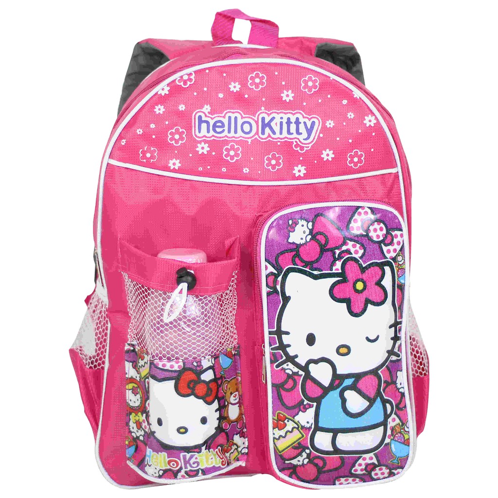 Tas Ransel Anak Botol Hello Kitty Pink Cantik Imut Backpack Sekolah Les Piknik Bagus Free Botol