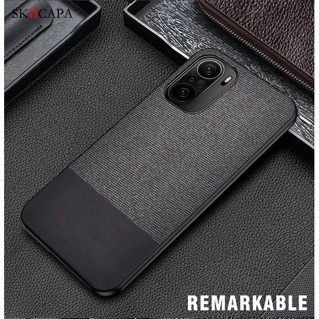 OPPO RENO 6 4G/5G COVER FABRIC DENIM CASE SOFTCASE SILIKON SOFT CASE - Hitam