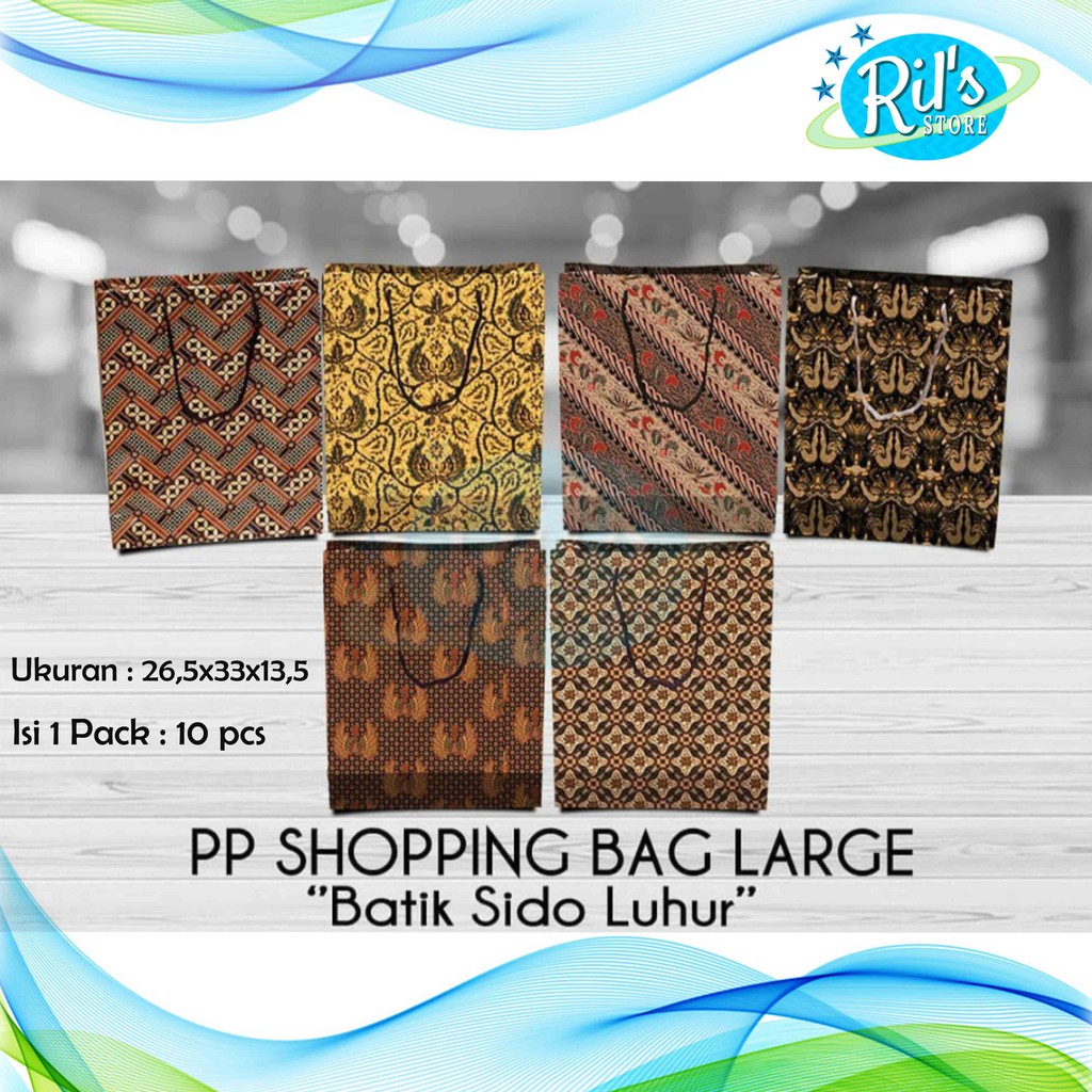 

Paperbag Kiky Batik "Sidu Lihur" Motif Mix (1Pak = 10PCS)