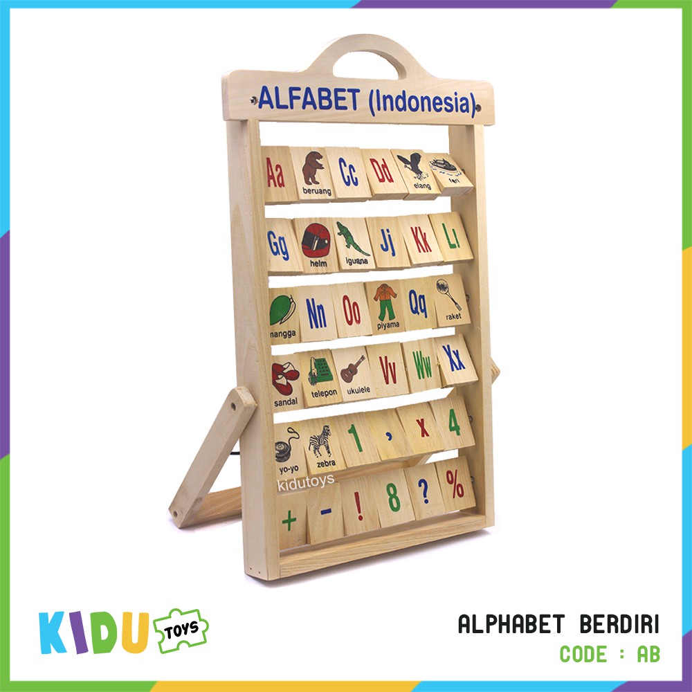 Mainan Kayu Anak Alphabet Berdiri Kidu Toys