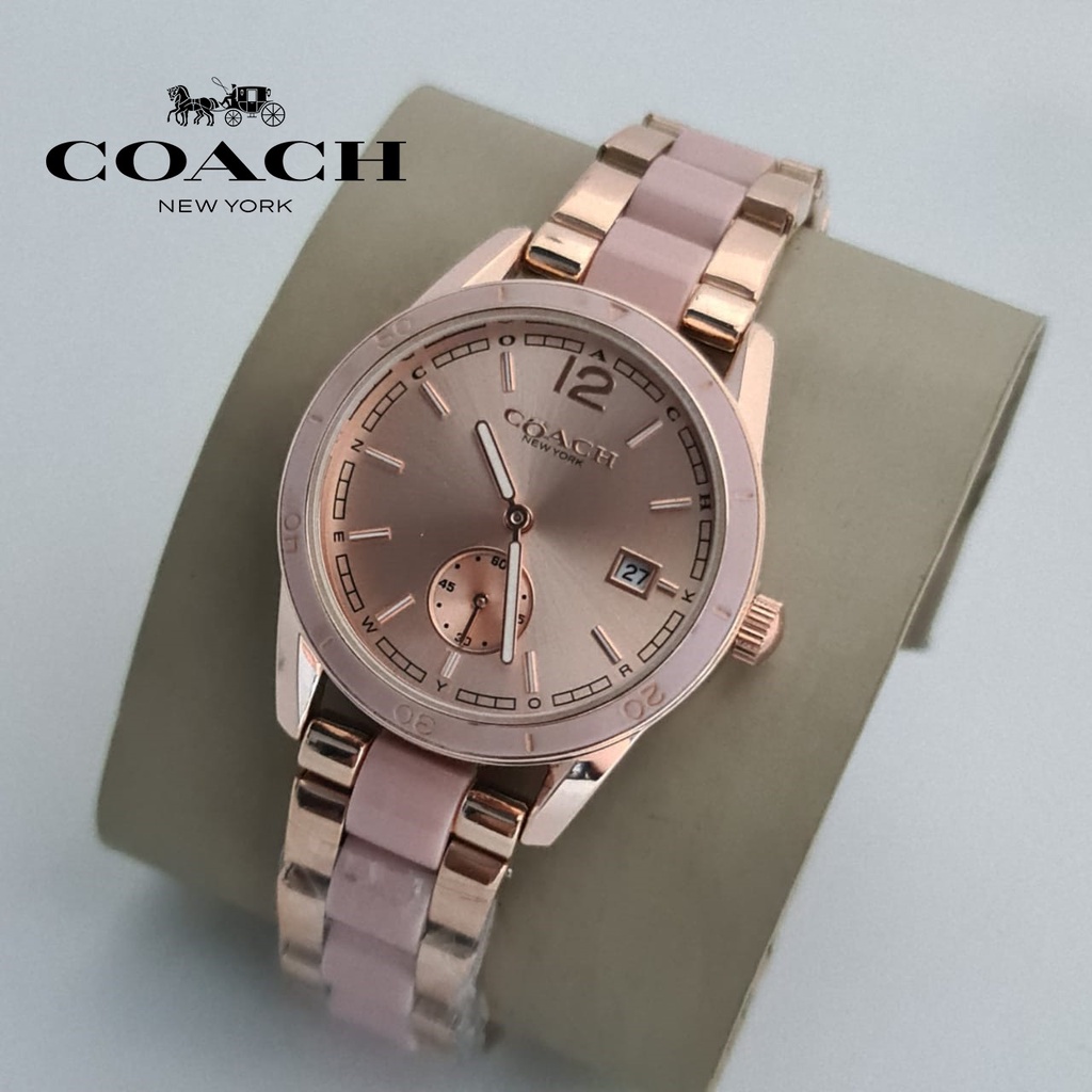 BEST SELLER JAM TANGAN WANITA COACH P120 TALI RANTAI DETIK BAWAH AKTIF TANGGAL AKTIF DM 3.5CM FREE BOX BATERAI CADANGAN || JAM TANGAN FASHION WANITA JAM TANGAN CEWEK MURAH COACH