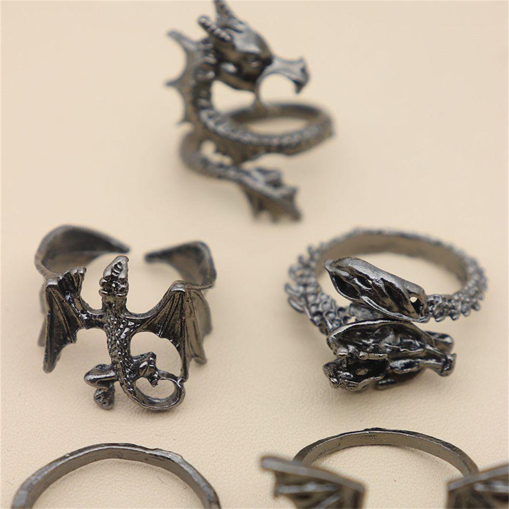 Solighter 5pcs Cincin Set Jari Perhiasan Vintage Rock Punk Boho Hip Hop Aksesoris Tangan