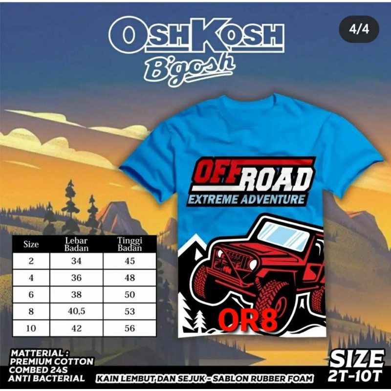 Kaos anak laki laki 2-10 tahun - kaos offroad