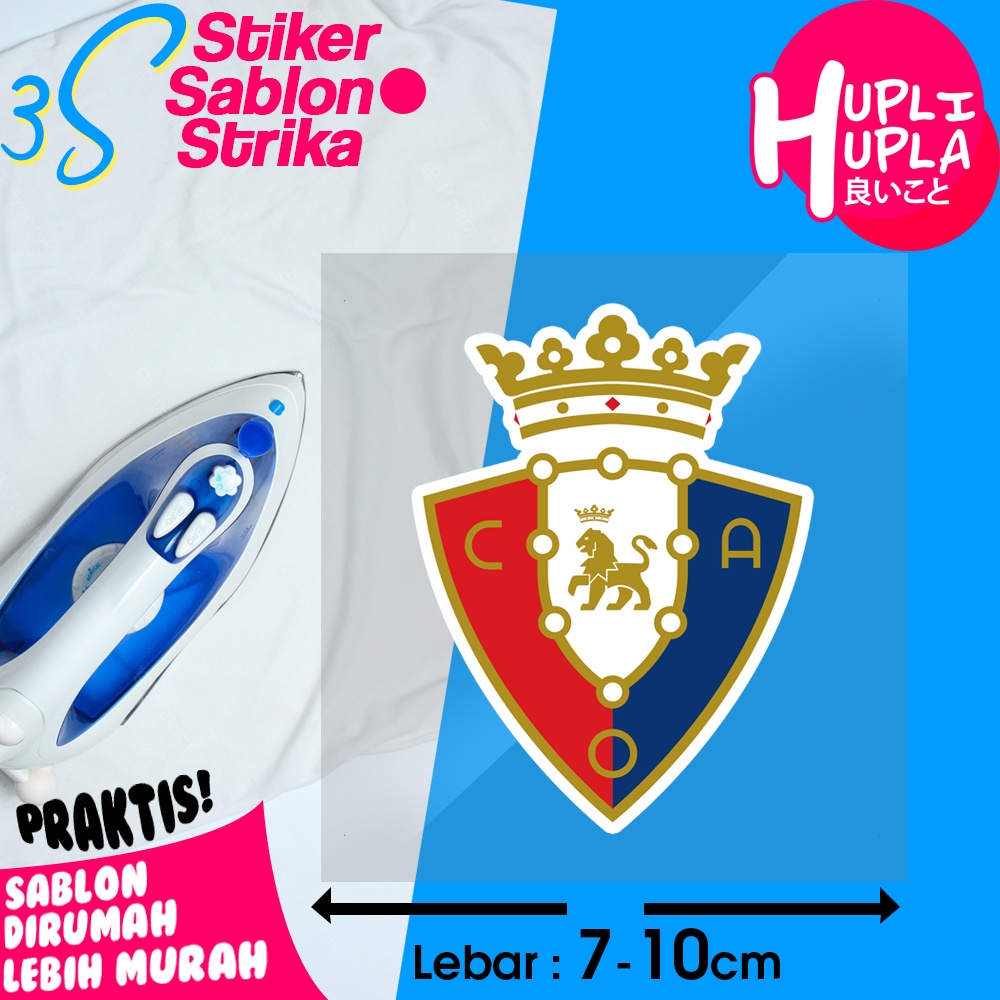 Stiker Sablon Setrika Osasuna Klub Sepak Bola Liga Spanyol Sticker Emblem Gosok Untuk Baju dan Jerse