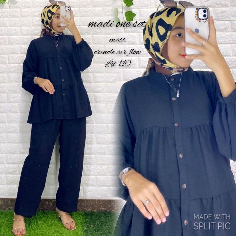 SET WANITA TERBARU MADI CRINCLE AIR FLOW