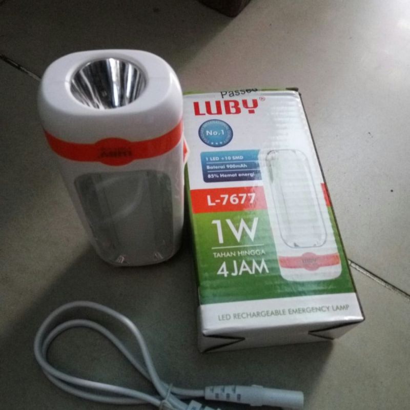 SURYA L2207 LUBY EMERGENCY LAMP LAMPU EMERGENSI L 7677 L7677 L-7677 SENTER PORTABEL PORTABLE DARURAT