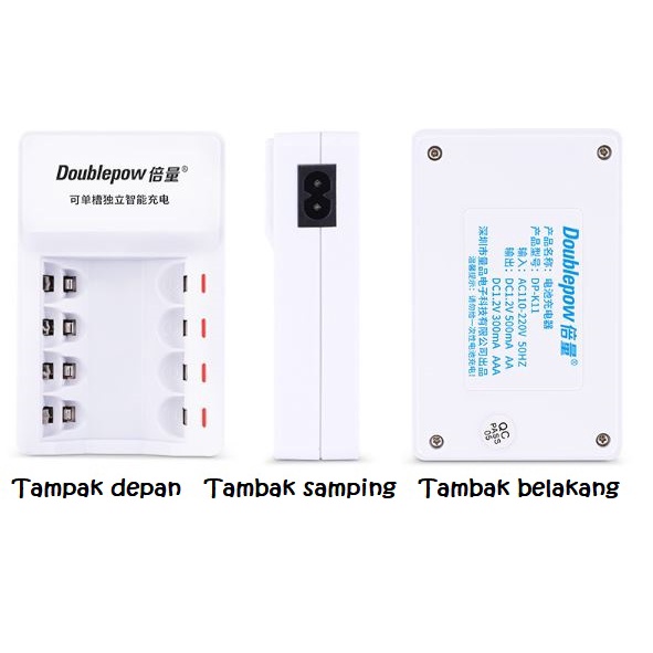 Charger cas baterai bat batere battery AA AAA isi ulang 4 slot in 1 smart charger bisa berubah warna saat penuh dan auto cut power