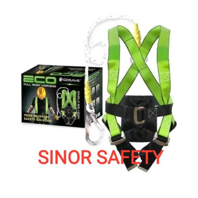 Full Body Harness Single Big Hook Besar Eco GOSAVE Sabuk Pengaman