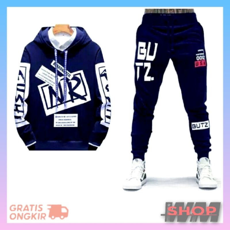 Setelan Hoodie Pria | Setelan Babyterri  Size L | Setelan NR